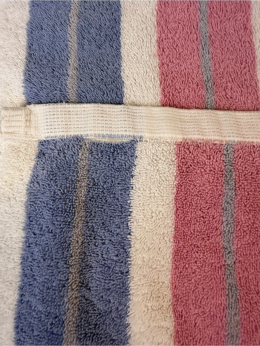 Vintage Striped Terry Bath Towels Set 2 Cannon Multicolor Blue Pink Green
